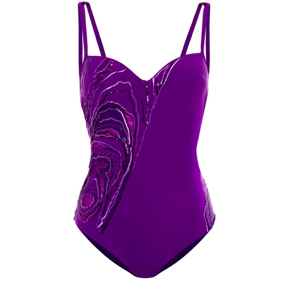 La Perla Other - NWT La Perla Purple Bejeweled OnePiece Swimwear